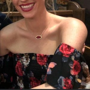 A’tard State Dress size medium off the shoulders smocked maxi dress black & red